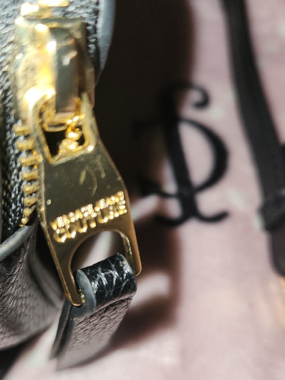 Versace Jeans Collection Black Leather Crossbody with Gold Crest - Picture 4 of 14